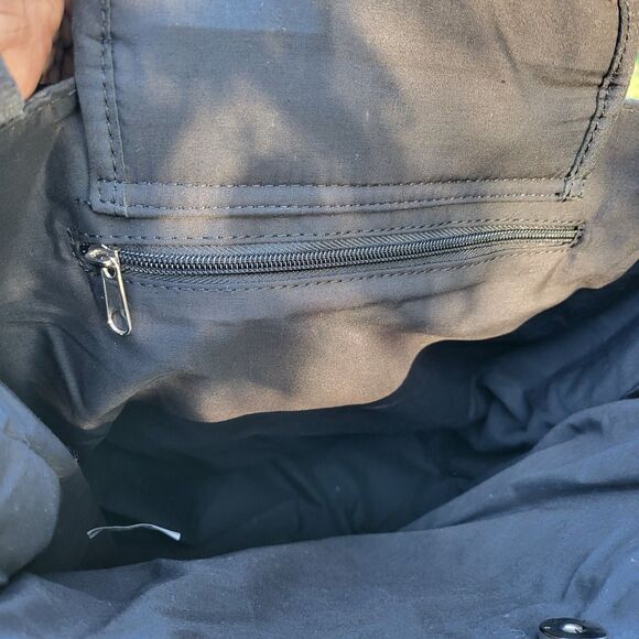 Princess Marcella Borghese Canvas Tote Office Black Logo Purse Leather Handles - Picture 5 of 6